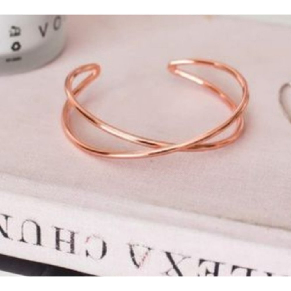 Tribe Alive Rose Gold Criss Cross Cuff Bracelet